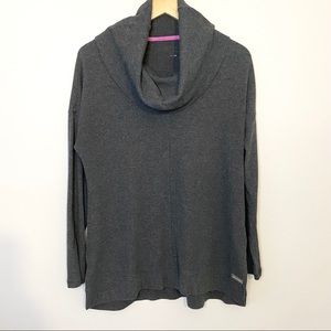 CALVIN KLEIN Performance Gray Cowl Neck Tunic L